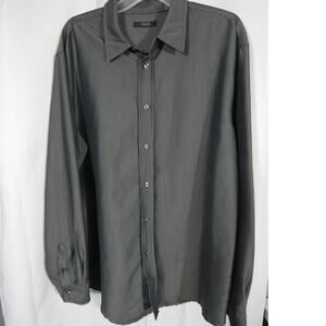 CEZANI Men's XL Button Up Collared Dress Shirt Modal Long Sleeves Business